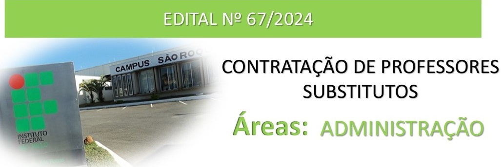 Contratação de Professor Substituto Área: Administração